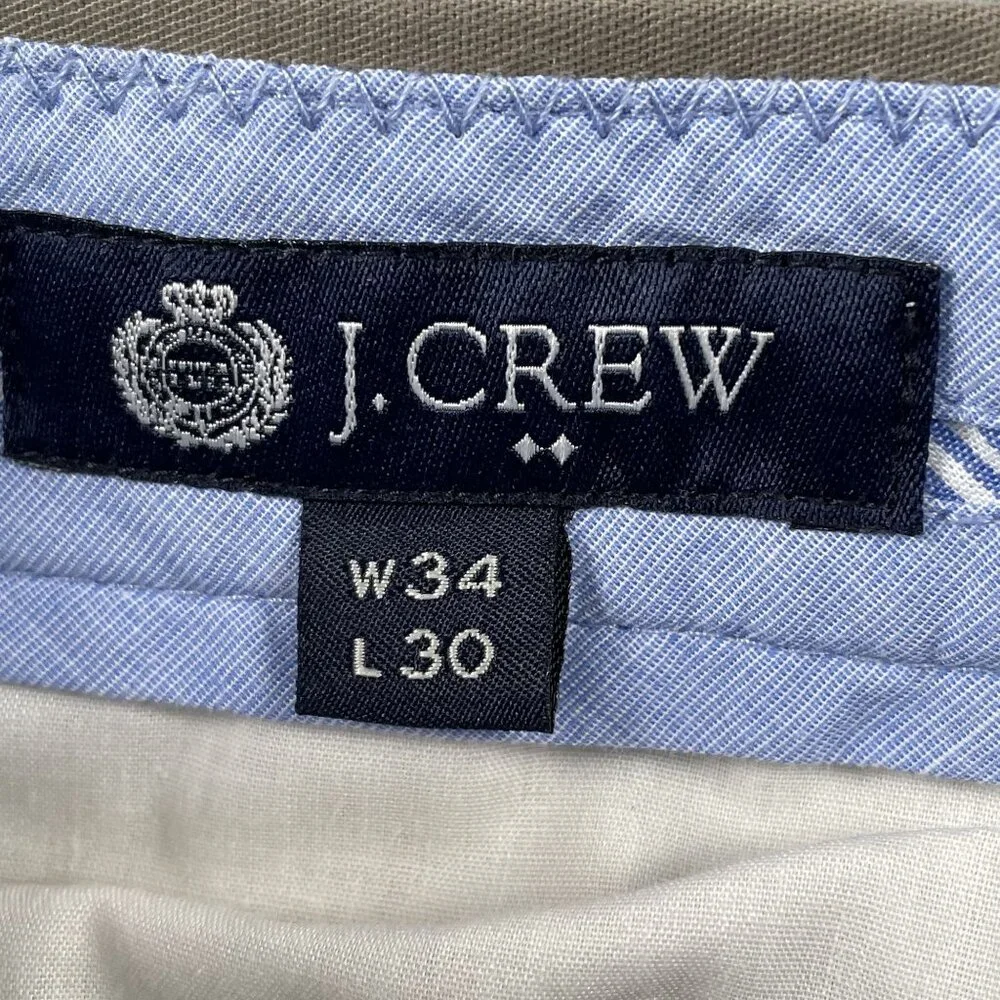 J.Crew Dress Pants Mens 34x30 Tan 100% Cotton Trousers - Picture 3 of 7